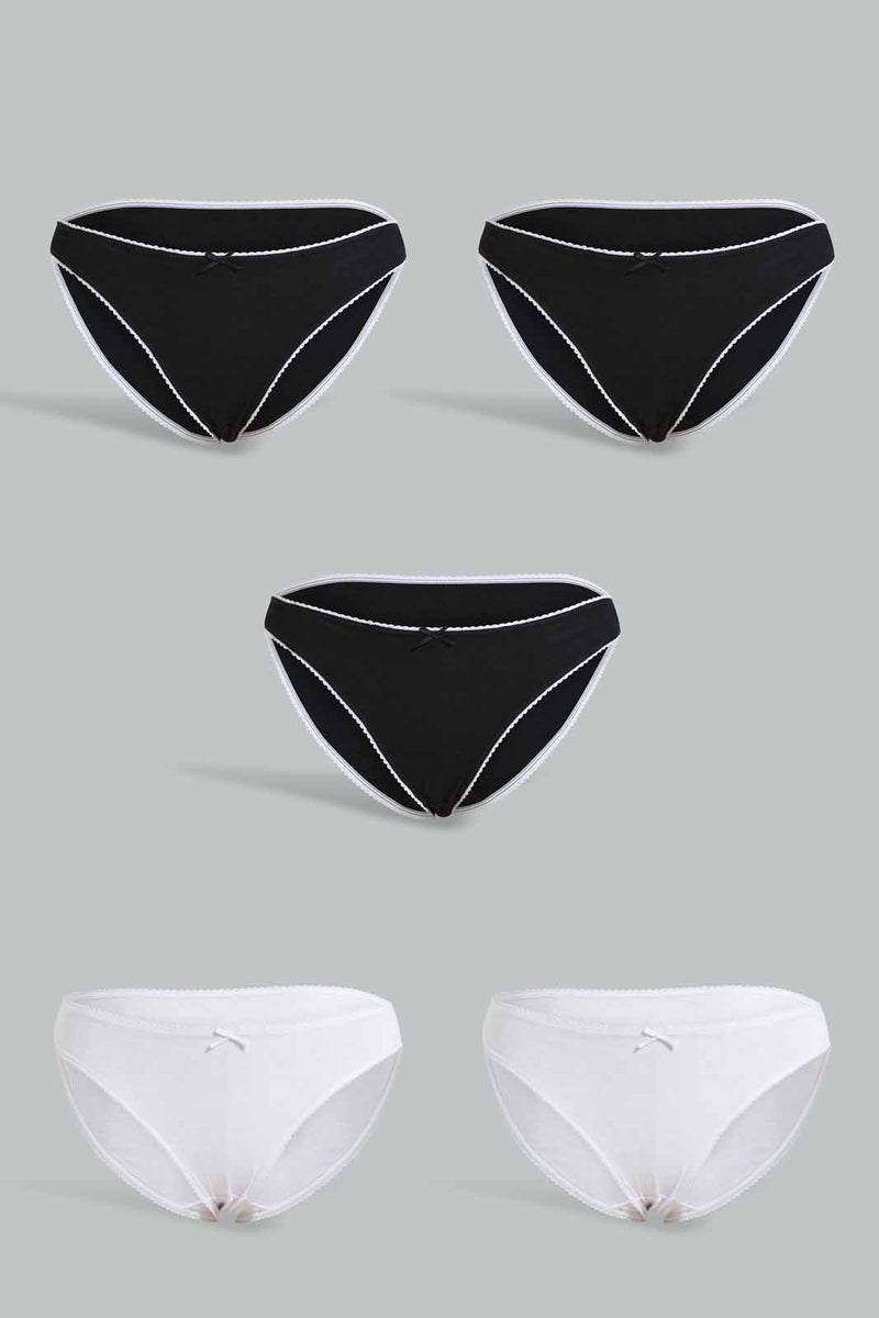 Redtag-Assorted-Print/Plain-Hi-Leg-Briefs-(5-Pack)-Briefs-Hi-Leg-Women's-