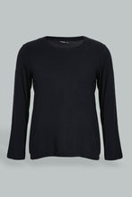 تنزيل الصورة على معرض الصور، Redtag-Black-Long-Sleeve-Graphic-T-Shirt-Graphic-Prints-Women's-