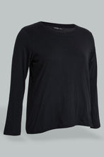تنزيل الصورة على معرض الصور، Redtag-Black-Long-Sleeve-Graphic-T-Shirt-Graphic-Prints-Women's-