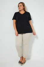 تنزيل الصورة على معرض الصور، Redtag-Black-Short-Sleeve-V-NeckT-Shirt-Colour:Black,-Filter:Plus-Size,-LDP-T-Shirts,-New-In,-New-In-LDP,-Non-Sale,-S22A,-Section:Women-Women's-