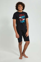 تنزيل الصورة على معرض الصور، Redtag-Black-Life-Is-A-Game-Night-Suit-Pyjama-Sets-Senior-Boys-9 to 14 Years