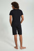 Redtag-Black-Life-Is-A-Game-Night-Suit-Pyjama-Sets-Senior-Boys-9 to 14 Years