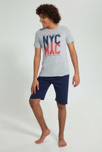تنزيل الصورة على معرض الصور، Redtag-Grey-Nyc-Night-Suit-Pyjama-Sets-Senior-Boys-9 to 14 Years