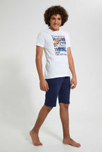 تنزيل الصورة على معرض الصور، Redtag-White-Basketball-Night-Suit-Pyjama-Sets-Senior-Boys-9 to 14 Years