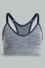 Load image into Gallery viewer, Redtag-Black-Plain-Padded-Sports-Bra-Sports-Bras-Women's-