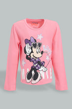 تنزيل الصورة على معرض الصور، Redtag-Pink-Minnie-Print-T-Shirt-Character-Infant-Girls-3 to 24 Months