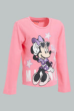 تنزيل الصورة على معرض الصور، Redtag-Pink-Minnie-Print-T-Shirt-Character-Infant-Girls-3 to 24 Months