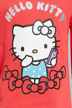 تنزيل الصورة على معرض الصور، Redtag-Red-Hello-Kitty-Print-T-Shirt-Character-Infant-Girls-3 to 24 Months