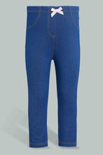 تنزيل الصورة على معرض الصور، Redtag-Blue-Knitted-Solid-Jegging-Jeggings-Infant-Girls-3 to 24 Months