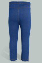 تنزيل الصورة على معرض الصور، Redtag-Blue-Knitted-Solid-Jegging-Jeggings-Infant-Girls-3 to 24 Months