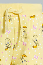 تنزيل الصورة على معرض الصور، Redtag-Yellow-Tweety-Trackpant-Joggers-Infant-Girls-3 to 24 Months