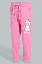 تنزيل الصورة على معرض الصور، Redtag-Pink-Marie-The-Cat-Trackpant-Joggers-Infant-Girls-3 to 24 Months