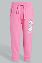 تنزيل الصورة على معرض الصور، Redtag-Pink-Marie-The-Cat-Trackpant-Joggers-Infant-Girls-3 to 24 Months