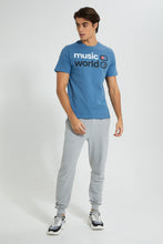 Load image into Gallery viewer, Redtag-Ash-Grey-Music-World-T-Shirt-Graphic-Prints-Men's-