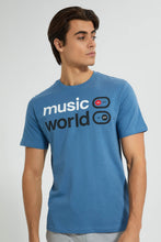 Load image into Gallery viewer, Redtag-Ash-Grey-Music-World-T-Shirt-Graphic-Prints-Men's-