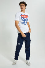Load image into Gallery viewer, Redtag-White-Graphic-T-Shirt-Graphic-Prints-Men's-