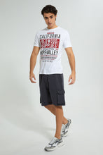 Load image into Gallery viewer, Redtag-White-Red-Wood-Supplies-T-Shirt-Graphic-Prints-Men's-