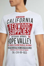 Load image into Gallery viewer, Redtag-White-Red-Wood-Supplies-T-Shirt-Graphic-Prints-Men's-