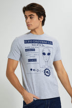 Load image into Gallery viewer, Redtag-Grey-Graphic-T-Shirt-Graphic-Prints-Men's-