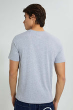 Load image into Gallery viewer, Redtag-Grey-Graphic-T-Shirt-Graphic-Prints-Men's-