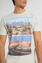 تنزيل الصورة على معرض الصور، Redtag-Ecru-Graphic-T-Shirt-Graphic-Prints-Men's-