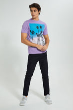 تنزيل الصورة على معرض الصور، Redtag-Purple-Graphic-T-Shirt-Graphic-Prints-Men's-