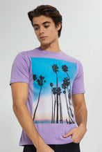 تنزيل الصورة على معرض الصور، Redtag-Purple-Graphic-T-Shirt-Graphic-Prints-Men's-