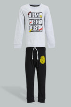 تنزيل الصورة على معرض الصور، Redtag-Grey-T-Shirt-And-Black-Pj-Set-(2-Pack)-Pyjama-Sets-Infant-Boys-3 to 24 Months