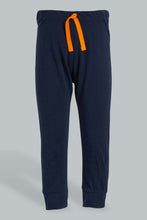 تنزيل الصورة على معرض الصور، Redtag-Orange-T-Shirt-And-Navy-Bottom-Pj-Set-(2-Pack)-Pyjama-Sets-Infant-Boys-3 to 24 Months
