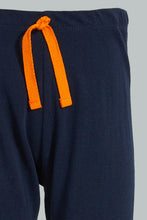 تنزيل الصورة على معرض الصور، Redtag-Orange-T-Shirt-And-Navy-Bottom-Pj-Set-(2-Pack)-Pyjama-Sets-Infant-Boys-3 to 24 Months