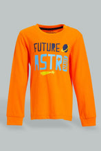 تنزيل الصورة على معرض الصور، Redtag-Orange-T-Shirt-And-Navy-Bottom-Pj-Set-(2-Pack)-Pyjama-Sets-Infant-Boys-3 to 24 Months