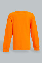 تنزيل الصورة على معرض الصور، Redtag-Orange-T-Shirt-And-Navy-Bottom-Pj-Set-(2-Pack)-Pyjama-Sets-Infant-Boys-3 to 24 Months