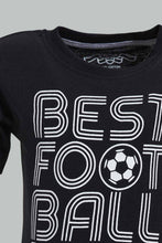 تنزيل الصورة على معرض الصور، Redtag-Black-Football-Short-Slv-Tshirt-And-Grey-Bottom-Pj-Set-(2-Pack)-Pyjama-Sets-Infant-Boys-3 to 24 Months