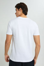 تنزيل الصورة على معرض الصور، Redtag-White-Graphic-T-Shirt-Graphic-Prints-Men's-
