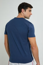 تنزيل الصورة على معرض الصور، Redtag-Blue-Graphic-T-Shirt-Graphic-Prints-Men's-
