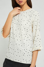 Load image into Gallery viewer, Ivory Doted Blouse