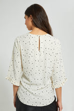 Load image into Gallery viewer, Ivory Doted Blouse