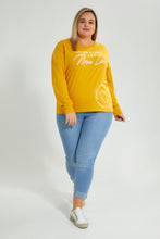 Load image into Gallery viewer, Redtag-Yellow-Good-Times-Sweatshirt-Colour:Yellow,-Filter:Plus-Size,-LDP-Sweatshirts,-New-In,-New-In-LDP,-Non-Sale,-S22A,-Section:Women-Women's-