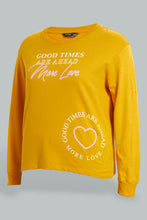 Load image into Gallery viewer, Redtag-Yellow-Graphic-SweaT-Shirt-Sweatshirts-Women's-