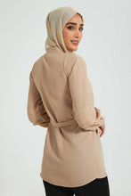 Load image into Gallery viewer, Redtag-Beige-Pleat-Detail-Blouse-Blouses-Women's-