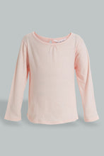 تنزيل الصورة على معرض الصور، Redtag-Baby-Pink-Allover-Foil-Print-T-Shirt-Embellished-Infant-Girls-3 to 24 Months