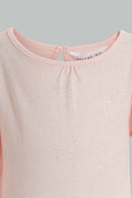 تنزيل الصورة على معرض الصور، Redtag-Baby-Pink-Allover-Foil-Print-T-Shirt-Embellished-Infant-Girls-3 to 24 Months