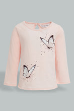 تنزيل الصورة على معرض الصور، Redtag-Pink-Placement-Print-L/S-Sleeve-Tee-Embellished-Infant-Girls-3 to 24 Months