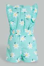 Load image into Gallery viewer, Redtag-Mint-Printed-Frilled-Playsuit-Jumpsuits-Infant-Girls-3 to 24 Months