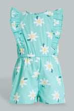 Load image into Gallery viewer, Redtag-Mint-Printed-Frilled-Playsuit-Jumpsuits-Infant-Girls-3 to 24 Months