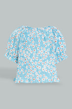 Load image into Gallery viewer, Redtag-Blue-Smocking-Printed-Top-Blouses-Infant-Girls-3 to 24 Months