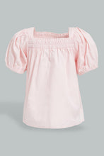 Load image into Gallery viewer, Redtag-Pink-Puff-Sleeves-Plain-Top-Colour:Pink,-Filter:Infant-Girls-(3-to-24-Mths),-Infant-Girls-Blouses,-New-In,-New-In-ING,-Non-Sale,-S22B,-Section:Kidswear-Infant-Girls-3 to 24 Months