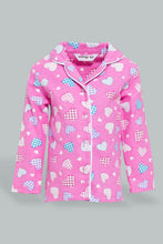 تنزيل الصورة على معرض الصور، Redtag-Pink-Heart-Printed-Flannel-Pyjama-Set-Colour:Pink,-Filter:Infant-Girls-(3-to-24-Mths),-Infant-Girls-Pyjama-Sets,-New-In,-New-In-ING,-Non-Sale,-S22A,-Section:Kidswear-Infant-Girls-3 to 24 Months