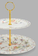 تنزيل الصورة على معرض الصور، Redtag-Assorted-Flora-Two-Tier-Cake-Plate-Tea-Sets-Home-Dining-