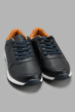 Load image into Gallery viewer, Redtag-Navy-Textured-Sneaker-Sneakers-Senior-Boys-5 to 14 Years